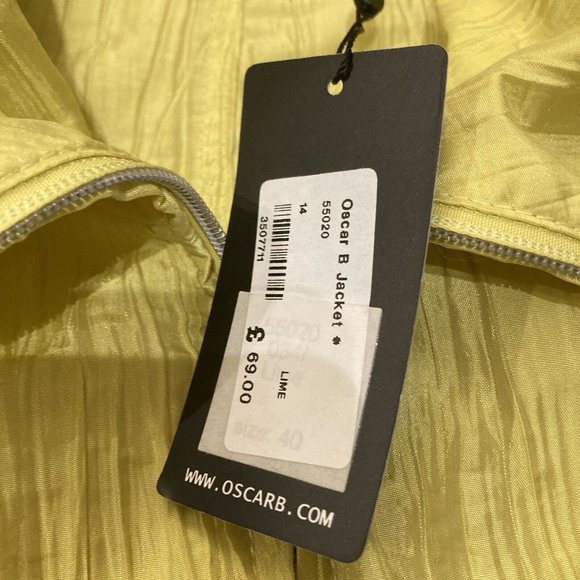 BNWT Oscar B lightweight Crinkled Blazer sporty biker Jacket - Picture 9 of 12